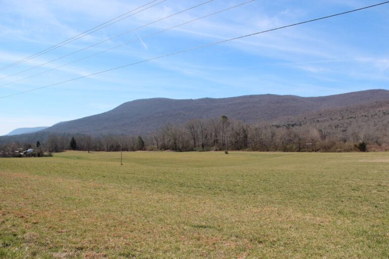 The long ridge of Pigeon Mountain above open fields in Walker County
