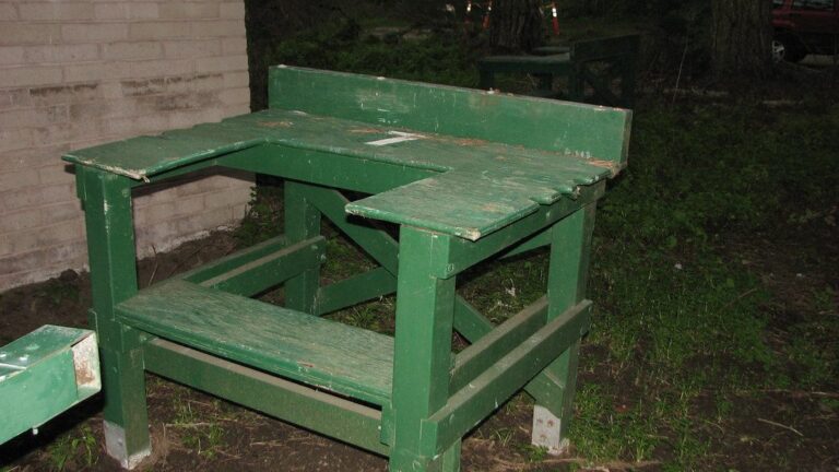 Shooting bench at an outdoor rifle range