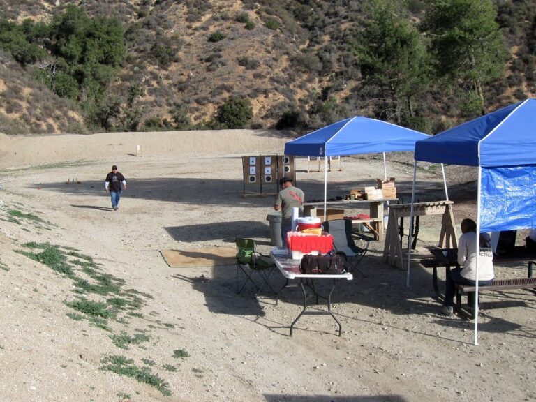 Outdoor shooting range in the morning