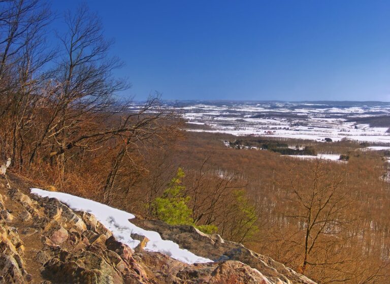 Great Valley farmland seen from the Appalachian Trail on Blue Mountain, Berks and Lebanon counties