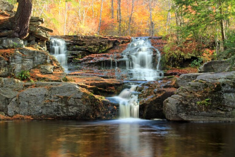 Choke Creek Falls in autumn, Pinchot State Forest, Lackawanna County