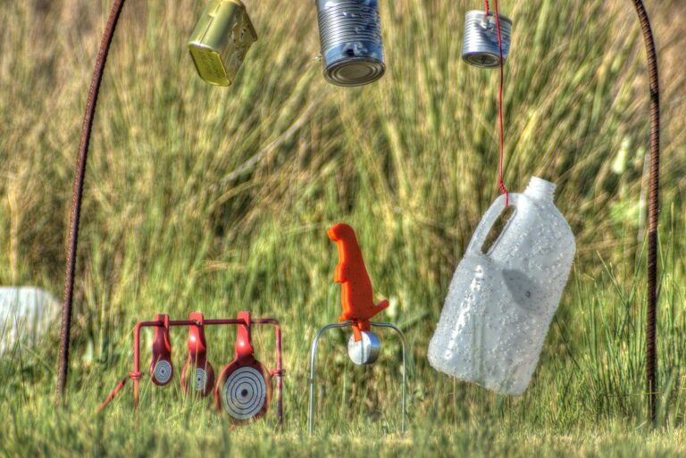 Improvised targets set up at an outdoor range